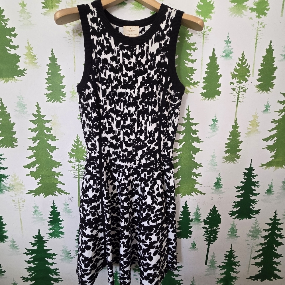 Kate Spade Floral Jacquard Sleeveless Fit-N-Flare Knit Dress